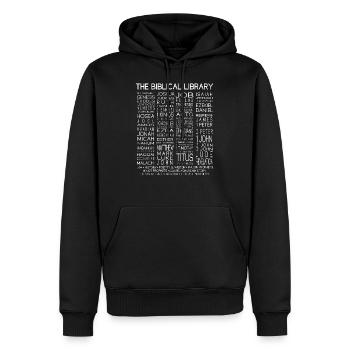 Bibel Geschenk | Neues Testament Themen Bibelstudi - Männer Premium Bio Hoodie - Schwarz - Vorne - Nico (187cm)