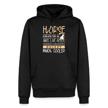 Horse Grandma Horse Owner Horse Riding Grandmother - Männer Premium Bio Hoodie - Schwarz - Vorne - Nico (187cm)