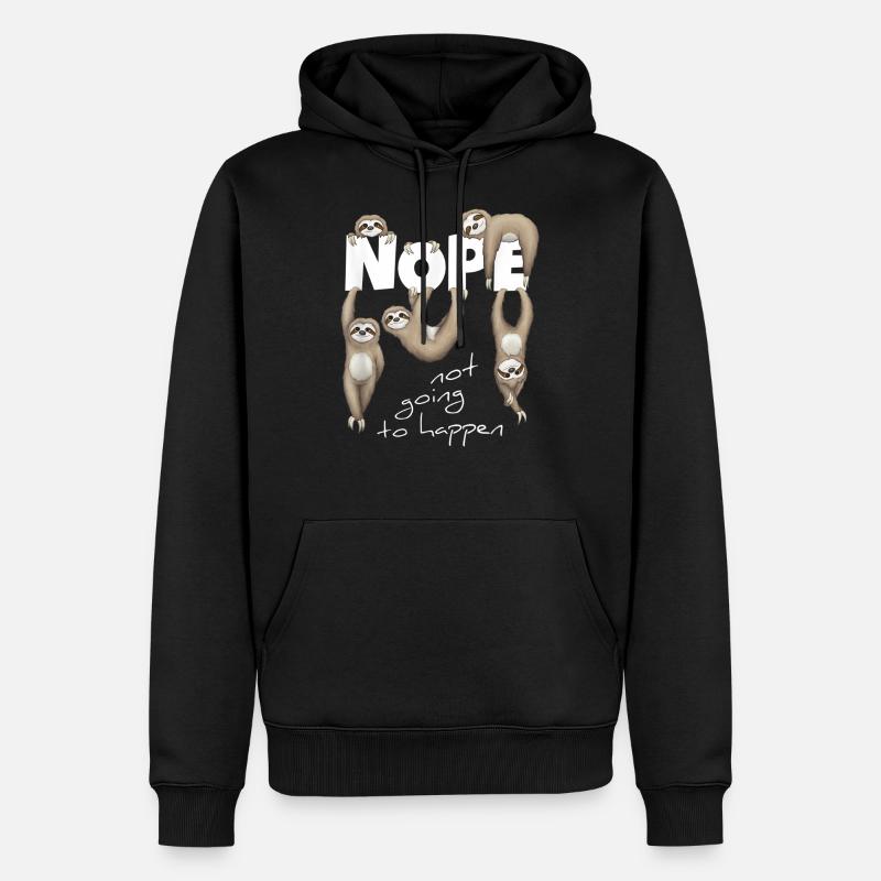 Faultier Faultiere Nope - Männer Premium Bio Hoodie - Schwarz