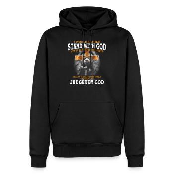 Religion Christianisme - Sweat à capuche Premium bio Homme - noir - Devant - Nico (187cm)