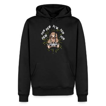 Paresseux Paresseux Gamer Gaming Pew Pew - Sweat à capuche Premium bio Homme - noir - Devant - Nico (187cm)