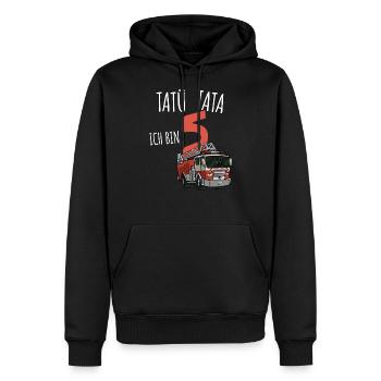 feuerwehr tatü tata ich bin 5. Geburtstag Geschenk - Männer Premium Bio Hoodie - Schwarz - Vorne - Nico (187cm)