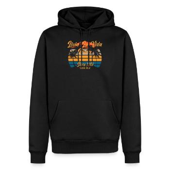 Depuis 1969 Costa Rica Vida Pura Vintage Sunset Pal - Sweat à capuche Premium bio Homme - noir - Devant - Nico (187cm)