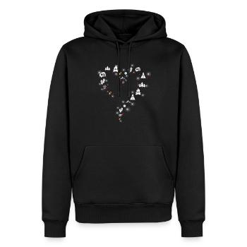 Camp-Liebhaber-Shirt, Camping-Crew, Camping-Feuer - Männer Premium Bio Hoodie - Schwarz - Vorne - Nico (187cm)