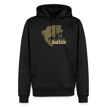 Leck mich am Barsch Lustiger Angelspruch Angler - Männer Premium Bio Hoodie - Schwarz - Vorne - Nico (187cm)