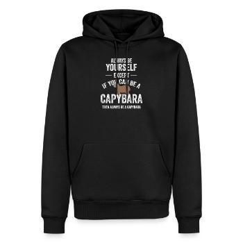 Immer ein Capybara sein Capybara Tierpark - Männer Premium Bio Hoodie - Schwarz - Vorne - Nico (187cm)