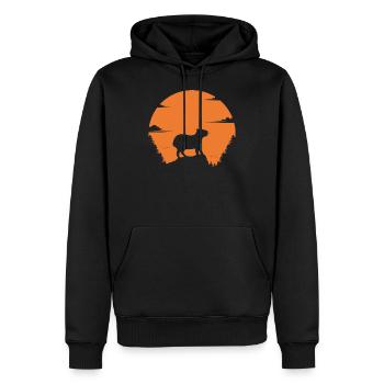 Capybara Retro Sunset Capybara Animal Zoo - Men’s Premium Organic Hoodie - black - Front - Nico (187cm)