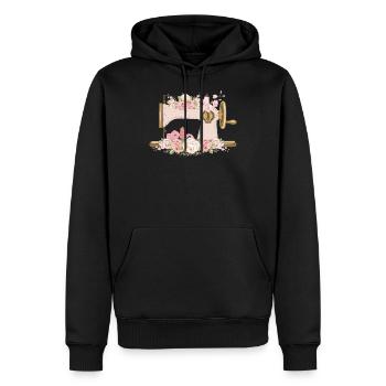 Sewing Machine Seamstress Mom Gift Idea T-Shirt - Men’s Premium Organic Hoodie - black - Front - Nico (187cm)