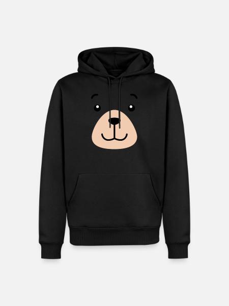 Bear Face - Men’s Premium Organic Hoodie - black