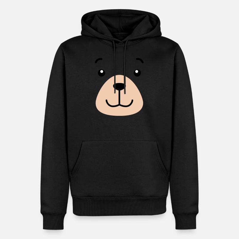 Bear Face - Sweat à capuche Premium bio Homme - noir