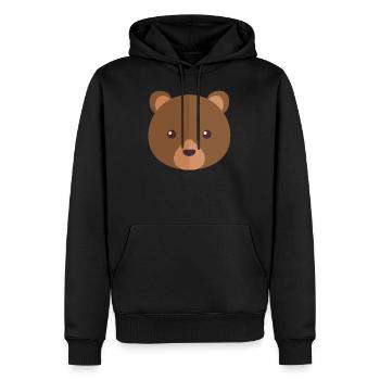 Bear Face - Männer Premium Bio Hoodie - Schwarz - Vorne - Nico (187cm)