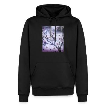 Japanische Kunst Kirschblütenbaum Regen und Donner - Männer Premium Bio Hoodie - Schwarz - Vorne - Nico (187cm)