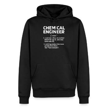 Ingénieur chimique Chemical Engineer Idée cadeau - Sweat à capuche Premium bio Homme - noir - Devant - Nico (187cm)