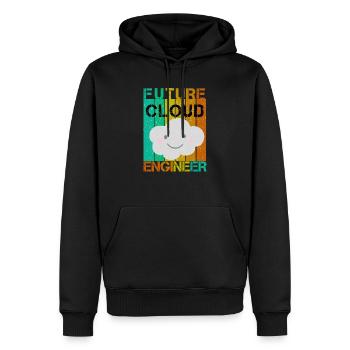 FUTURE CLOUD ENGINEER - Männer Premium Bio Hoodie - Schwarz - Vorne - Nico (187cm)