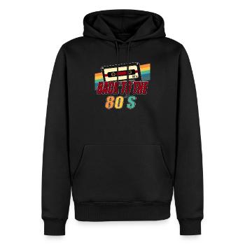80er Jahre Outfit Back to the 80s Retro Party Fun - Männer Premium Bio Hoodie - Schwarz - Vorne - Nico (187cm)