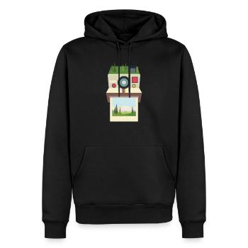 Nature photographe caméra rétro photographie - Sweat à capuche Premium bio Homme - noir - Devant - Nico (187cm)