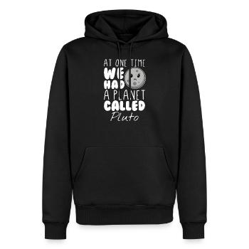 Pluto Planet Humorvoller Galaxy Witz - Männer Premium Bio Hoodie - Schwarz - Vorne - Nico (187cm)