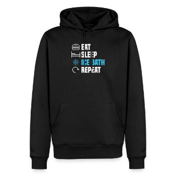 Eisbaden Eiswasser Eisschwimmen Gesund Geschenk - Männer Premium Bio Hoodie - Schwarz - Vorne - Nico (187cm)