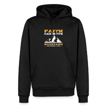Matthew 17 20 Bible Psalm Christian Verse Gift - Men’s Premium Organic Hoodie - black - Front - Nico (187cm)
