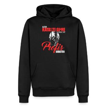 Alter Katastrophe einmal mit Profis Baustelle - Männer Premium Bio Hoodie - Schwarz - Vorne - Nico (187cm)
