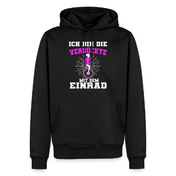 Lustiges Einrad Mädchen Einradfahren Spruch - Männer Premium Bio Hoodie - Schwarz - Vorne - Nico (187cm)