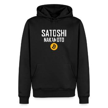 Satoshi Nakamoto - Männer Premium Bio Hoodie - Schwarz - Vorne - Nico (187cm)