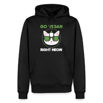 Go Vegan Go Right - Sweat à capuche Premium bio Homme - noir - Devant - Nico (187cm)