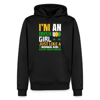 Fille irlandaise Idée cadeau Drôle - Sweat à capuche Premium bio Homme - noir - Devant - Nico (187cm)