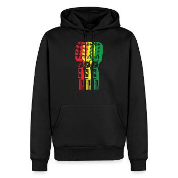 Mic et reggae - Sweat à capuche Premium bio Homme - noir - Devant - Nico (187cm)
