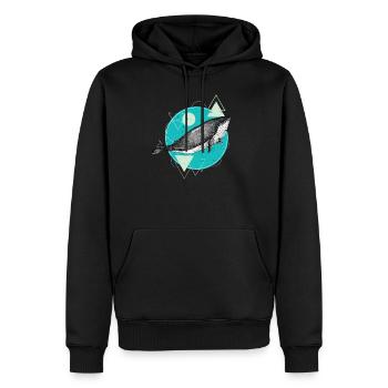 Rétro vintage baleine - Sweat à capuche Premium bio Homme - noir - Devant - Nico (187cm)