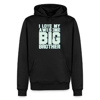 I Love My Awesome Big Brother - Männer Premium Bio Hoodie - Schwarz - Vorne - Nico (187cm)