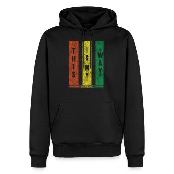 Reggae Way - Sweat à capuche Premium bio Homme - noir - Devant - Nico (187cm)