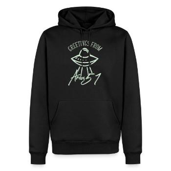 Alien Ufo - Men’s Premium Organic Hoodie - black - Front - Nico (187cm)