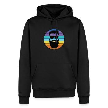 Homme Geiler type avec une barbe - Sweat à capuche Premium bio Homme - noir - Devant - Nico (187cm)