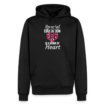 Institut spécial d’enseignement spécial pédagogue - Sweat à capuche Premium bio Homme - noir - Devant - Nico (187cm)