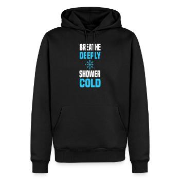 Bain de glace Douches froides Sur glace nage en bonne santé - Sweat à capuche Premium bio Homme - noir - Devant - Nico (187cm)