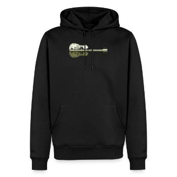 Nature Guitar - Men’s Premium Organic Hoodie - black - Front - Nico (187cm)
