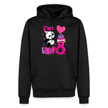 Panda 8. Geburtstag Seit 2013 Pink - Männer Premium Bio Hoodie - Schwarz - Vorne - Nico (187cm)