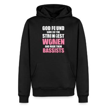 Bassist Woman - Strongest Women Are Bassists - Men’s Premium Organic Hoodie - black - Front - Nico (187cm)