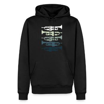 Trumpet Retro Jazz - Sweat à capuche Premium bio Homme - noir - Devant - Nico (187cm)
