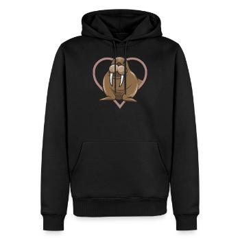 Walrus Heart Walrus Animal Park - Men’s Premium Organic Hoodie - black - Front - Nico (187cm)