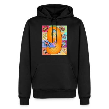 9 Years 9th Birthday 9th Birthday Comic Style - Men’s Premium Organic Hoodie - black - Front - Nico (187cm)