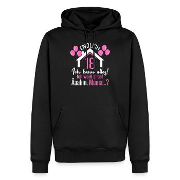 Endlich 18 Ich Kann Alles Ich Weiß Alles - Männer Premium Bio Hoodie - Schwarz - Vorne - Nico (187cm)