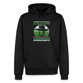 Unterschätze Niemals Einen Alten Mann Steiermark - Männer Premium Bio Hoodie - Schwarz - Vorne - Nico (187cm)