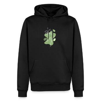 Lily One Line Flower Oneline Floral Flowershop - Men’s Premium Organic Hoodie - black - Front - Nico (187cm)