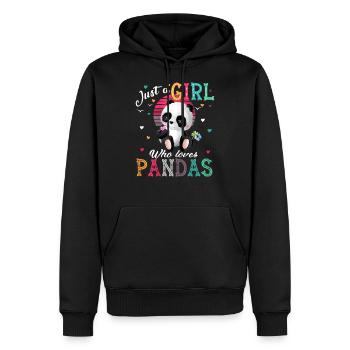Panda Cool Just a girl Nur ein Mädchen liebt Panda - Männer Premium Bio Hoodie - Schwarz - Vorne - Nico (187cm)