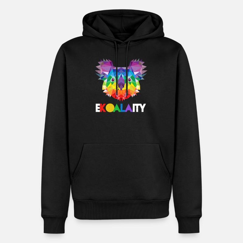 Koala Rainbow Flag Gay Pride - Sweat à capuche Premium bio Homme - noir
