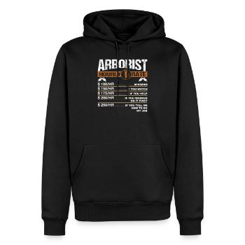 Arborist Hourly Rate Baumpfleger Baumkletterer - Sweat à capuche Premium bio Homme - noir - Devant - Nico (187cm)