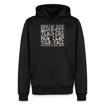 Geografielehrer Geographie Lehrer Schule - Männer Premium Bio Hoodie - Schwarz - Vorne - Nico (187cm)