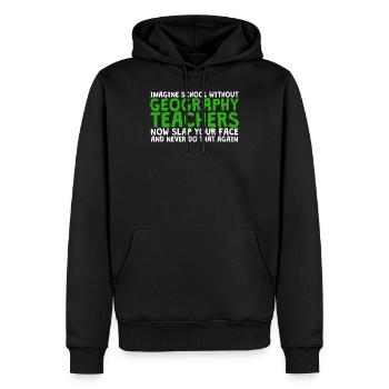 Geografielehrer Geographie Lehrer Schule - Männer Premium Bio Hoodie - Schwarz - Vorne - Nico (187cm)